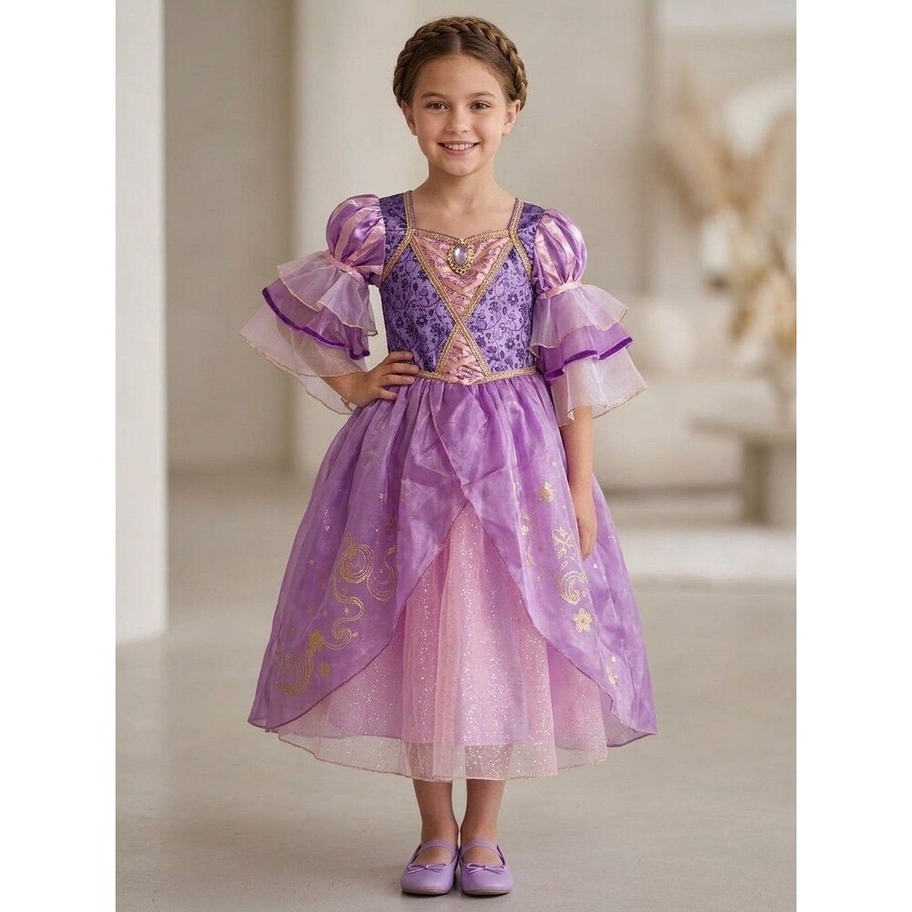 Disney Store Exclusive Rapunzel Tangled Deluxe Costume Dress Girls 11/12 Purple